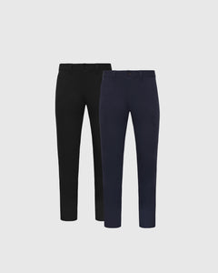 True ClassicBlack & Navy Slim Twill Chino Pant 2-Pack