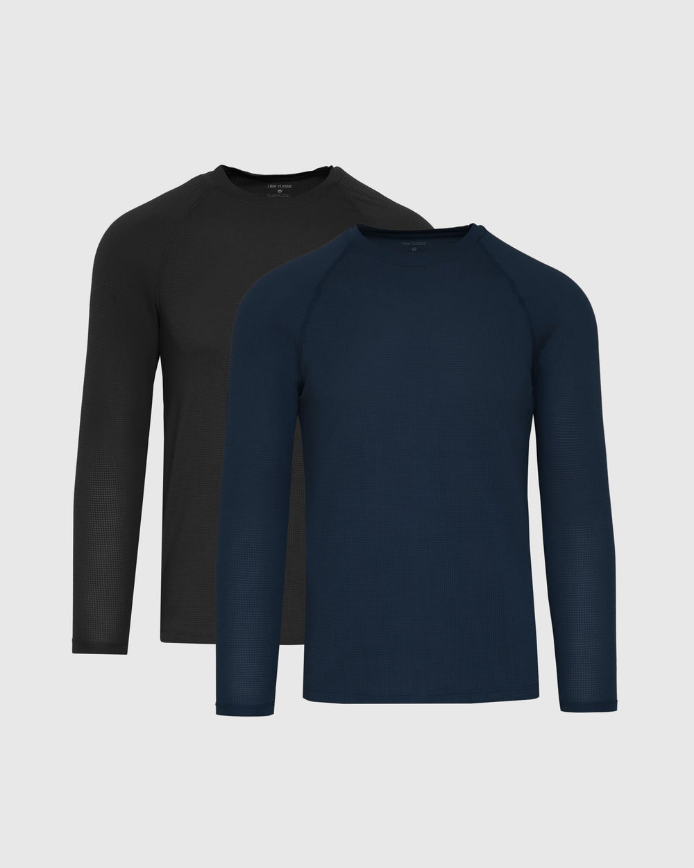 Black & Navy Long Sleeve Active Mesh Crew 2-Pack