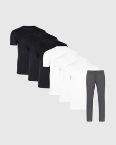 True ClassicBlack White Crew & Carbon Commuter Pants 7-Pack