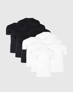 True ClassicBlack & White Short Sleeve Crew Neck 12-Pack