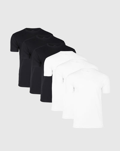 Black & White Short Sleeve Crew Neck 6-Pack