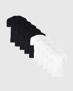 True ClassicBlack & White V-Neck 10-Pack