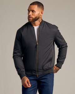 True ClassicBlack Bomber Jacket