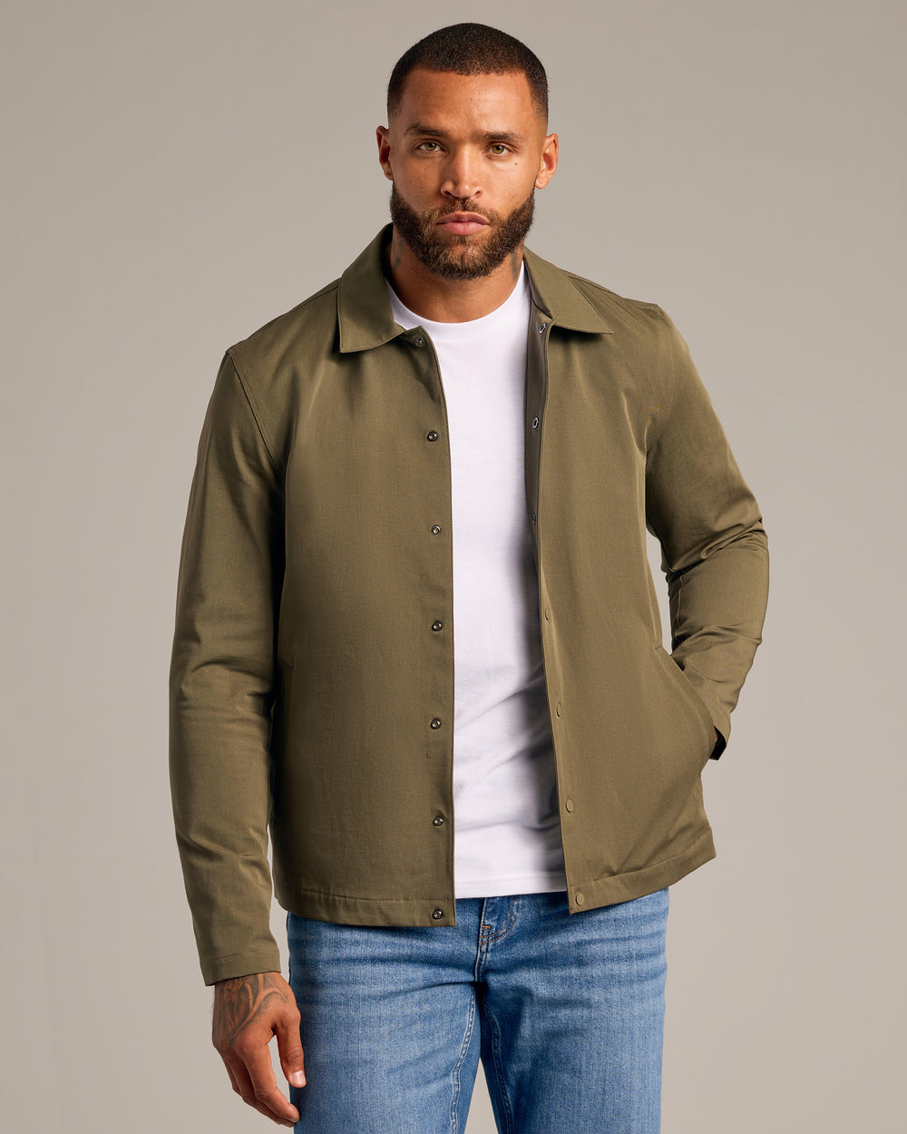 Military Green Coaches Jacket