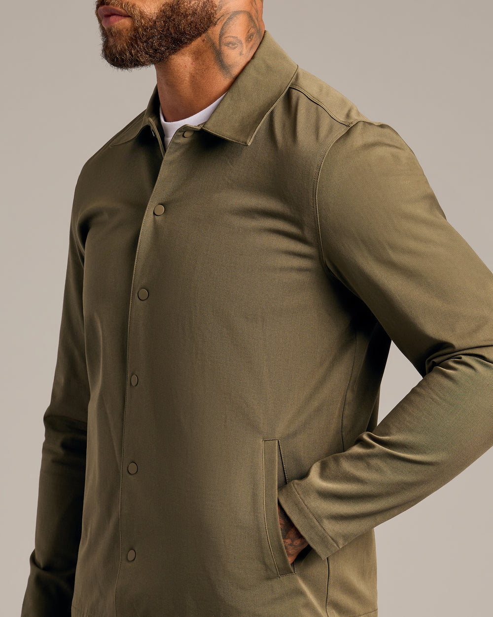 Military Green Coaches Jacket