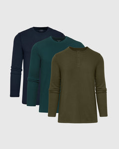 True ClassicColor Waffle Long Sleeve Crew 3-Pack