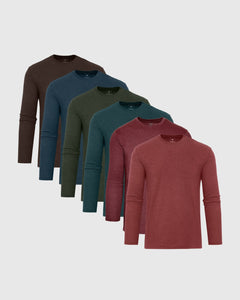 True ClassicDark Heather Long Sleeve Classic Crew 6-Pack