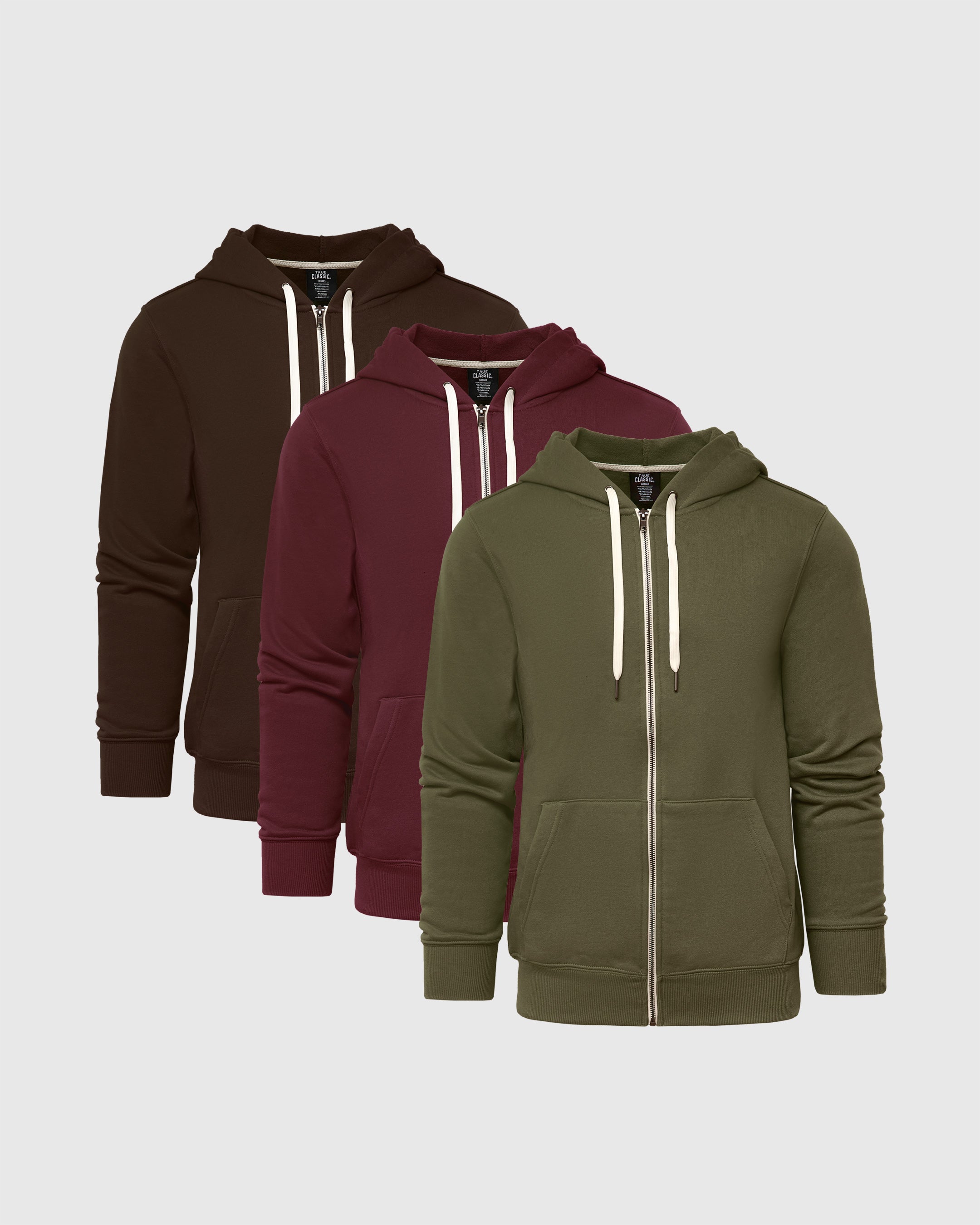 Earth Tones Fleece Full Zip Hood 3 Pack Earth Tones Fleece Full