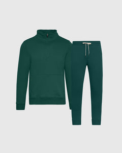 True ClassicEmerald Half Zip Fleece Sweatshirt & Jogger Outfit 2-Pack