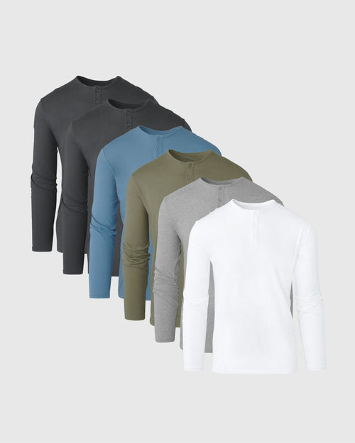 Everyday Long Sleeve Henley 6-Pack