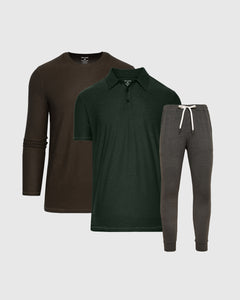 True ClassicForest Gray Active Training Top and Bottom 3-Pack