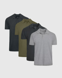 True ClassicForest & Gray Classic Polo 4-Pack