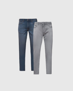 True ClassicPack de 2 jeans elásticos ajustados grises e índigo gris e índigo