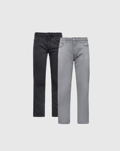 True ClassicPack de 2 jeans cómodos de calce recto gris y gris medio