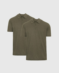 True ClassicHeather Military Green Classic Polo 2-Pack