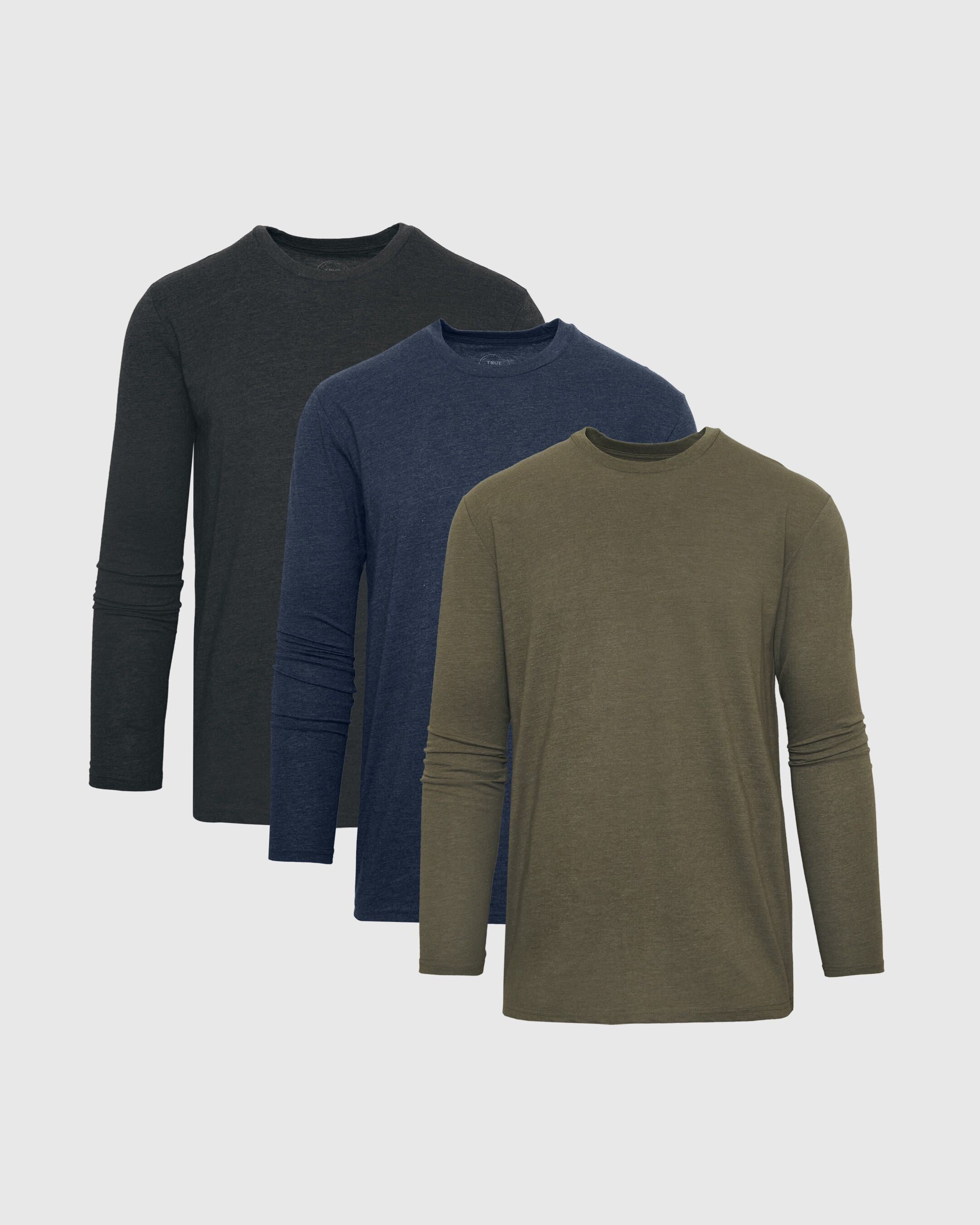 Heather Long Sleeve Crew 3-Pack | Heather Long Sleeve Crew 3-Pack