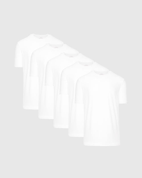 All White Classic Crew Neck Short Sleeve 5-Pack