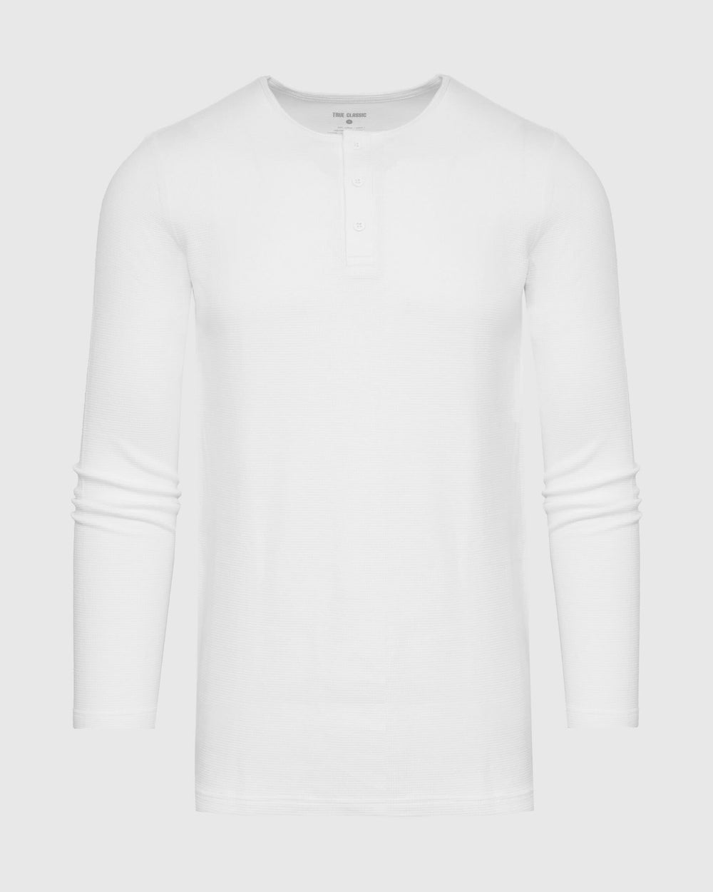 White Tall Waffle Long Sleeve Henley