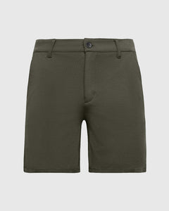 True ClassicPantalones cortos chinos de punto cómodos verde militar de 7&quot;