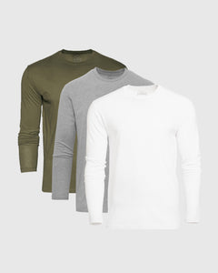 True ClassicMilitary Green Classic Long Sleeve Crew 3-Pack