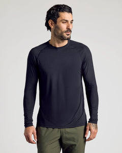 True ClassicBlack Long Sleeve Active Mesh Crew