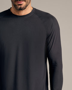 True ClassicBlack Long Sleeve Active Mesh Crew