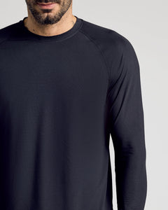 True ClassicBlack Long Sleeve Active Mesh Crew