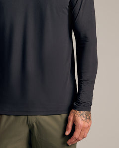 True ClassicBlack Long Sleeve Active Mesh Crew