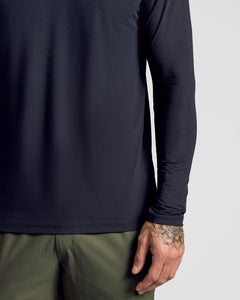 True ClassicBlack Long Sleeve Active Mesh Crew