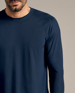 True ClassicNavy Long Sleeve Active Mesh Crew