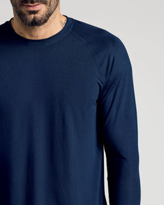 True ClassicNavy Long Sleeve Active Mesh Crew