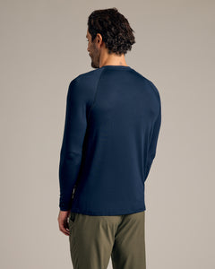 True ClassicNavy Long Sleeve Active Mesh Crew