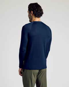 True ClassicNavy Long Sleeve Active Mesh Crew