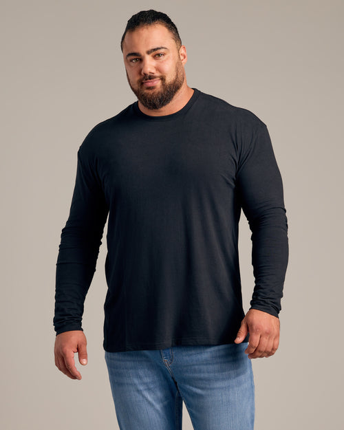 Black Long Sleeve Crew Neck Tee