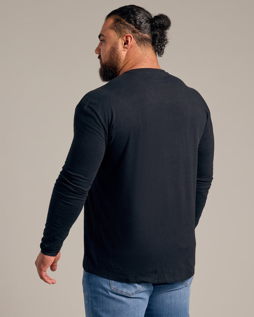 Black Long Sleeve Crew Neck Tee