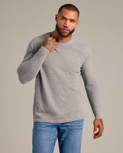 True ClassicHeather Gray Long Sleeve Crew Neck Tee