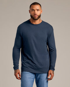 True ClassicNavy Long Sleeve Crew Neck Tee