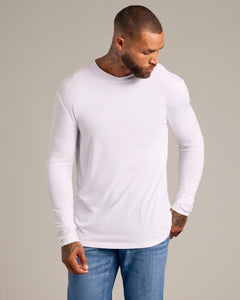 True ClassicAll White Long Sleeve Crew Neck 6-Pack