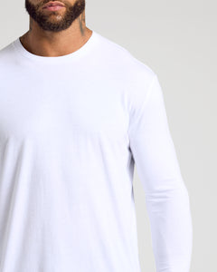 True ClassicWhite Long Sleeve Crew Neck Tee