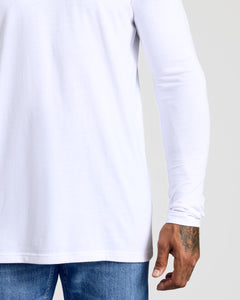 True ClassicWhite Long Sleeve Crew Neck Tee