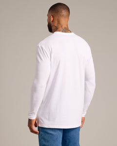 True ClassicAll White Long Sleeve Crew Neck 6-Pack