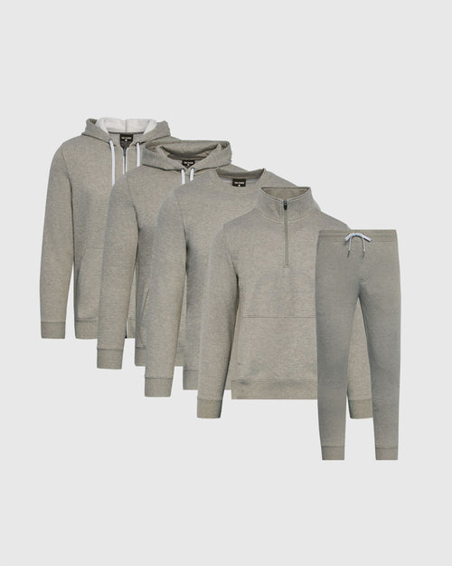 Medium Heather Gray Fleece Outfit 5-Pack