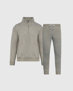 True ClassicMedium Heather Gray Half Zip Fleece Sweatshirt & Jogger Outfit 2-Pack