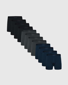 Men's long modal cotton boxers in Black Dim Icons Essentiel
