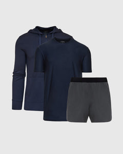 True ClassicNavy Carbon Training Top and Bottom 3-Pack