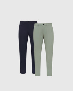 True ClassicNavy & Meadow Slim Twill Chino Pant 2-Pack