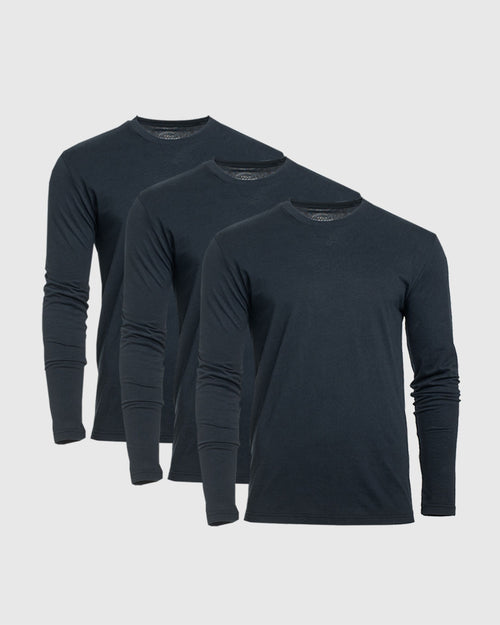 All Navy Long Sleeve Crew 3-Pack, All Navy Long Sleeve Crew 3-Pack