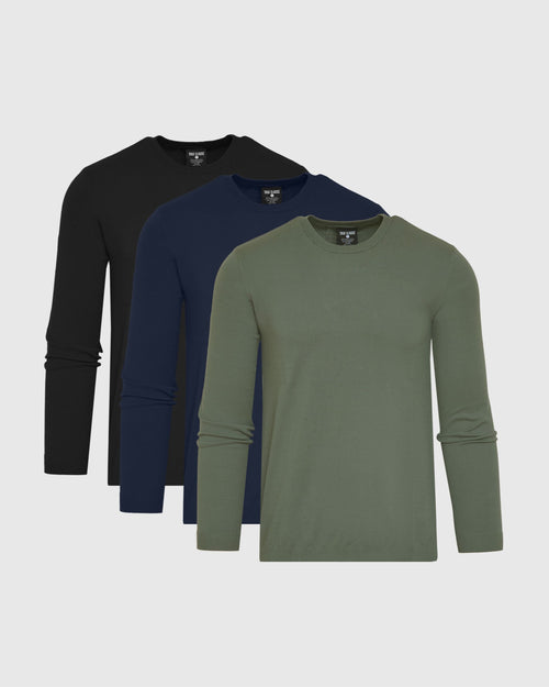 Navy Moss Crew Neck Sweater 3-Pack