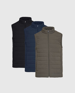 True ClassicNeutral Navy Puffer Vest 3-Pack