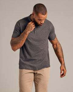 True ClassicCharcoal Heather Gray Short Sleeve Polo